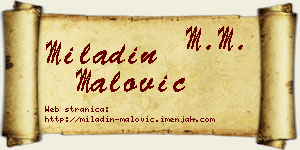 Miladin Malović vizit kartica